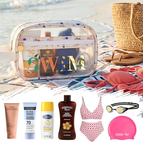 COSHAYSOO Clear SWIM Bag Swimming Pool Accessories Cute Swimmer - Product Imagery