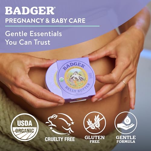 Badger Organic Belly Butter, Cocoa Butter & Coconut, 2 oz Tin - Product Imagery