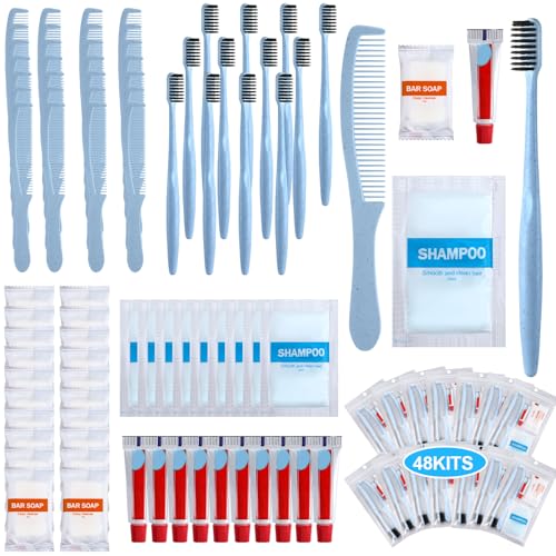 Hushee 48 Kits Homeless Hygiene Kits, Homeless Care Package, Light Blue – Unscented, 1 Count (Pack of 48)