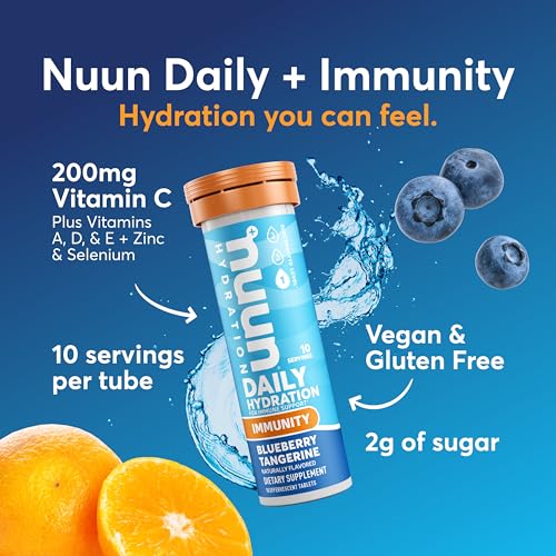 Nuun Immunity Electrolyte Tablets Blueberry Tangerine & Orange, - Product Imagery
