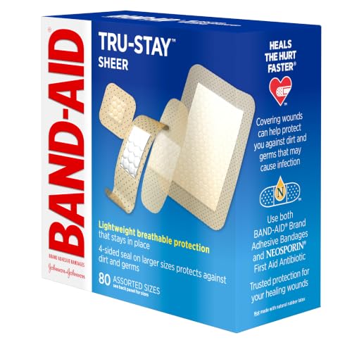 BAND-AID Brand Tru-Stay Sheer Adhesive Bandages, Assorted Sizes, - Product Imagery