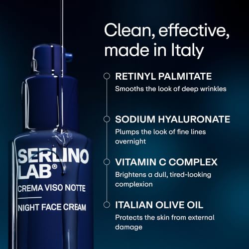 SerlinoLab Night Face Cream for Men – Anti-Aging Moisturizer - Product Imagery