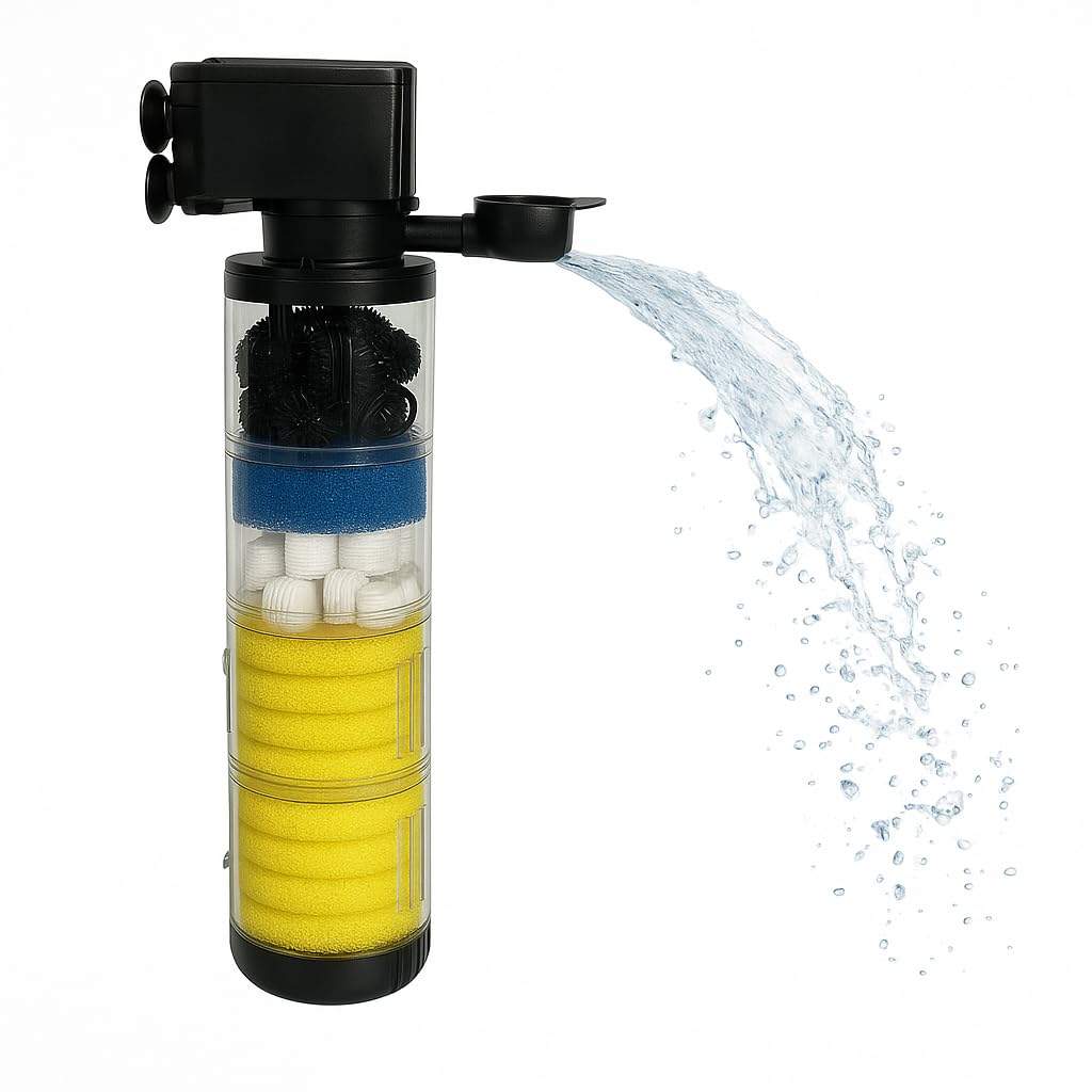 Aquinos Fish Kingdom 320 GPH Submersible Aquarium Filter for 10-160 Gallon Tanks, Media Included – product photo (Filter