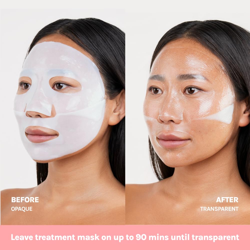 DERMAFIX Real Collagen Mask, 500DA Collagen Hydrogel Face Mask, Pack of 4 – back view and specifications