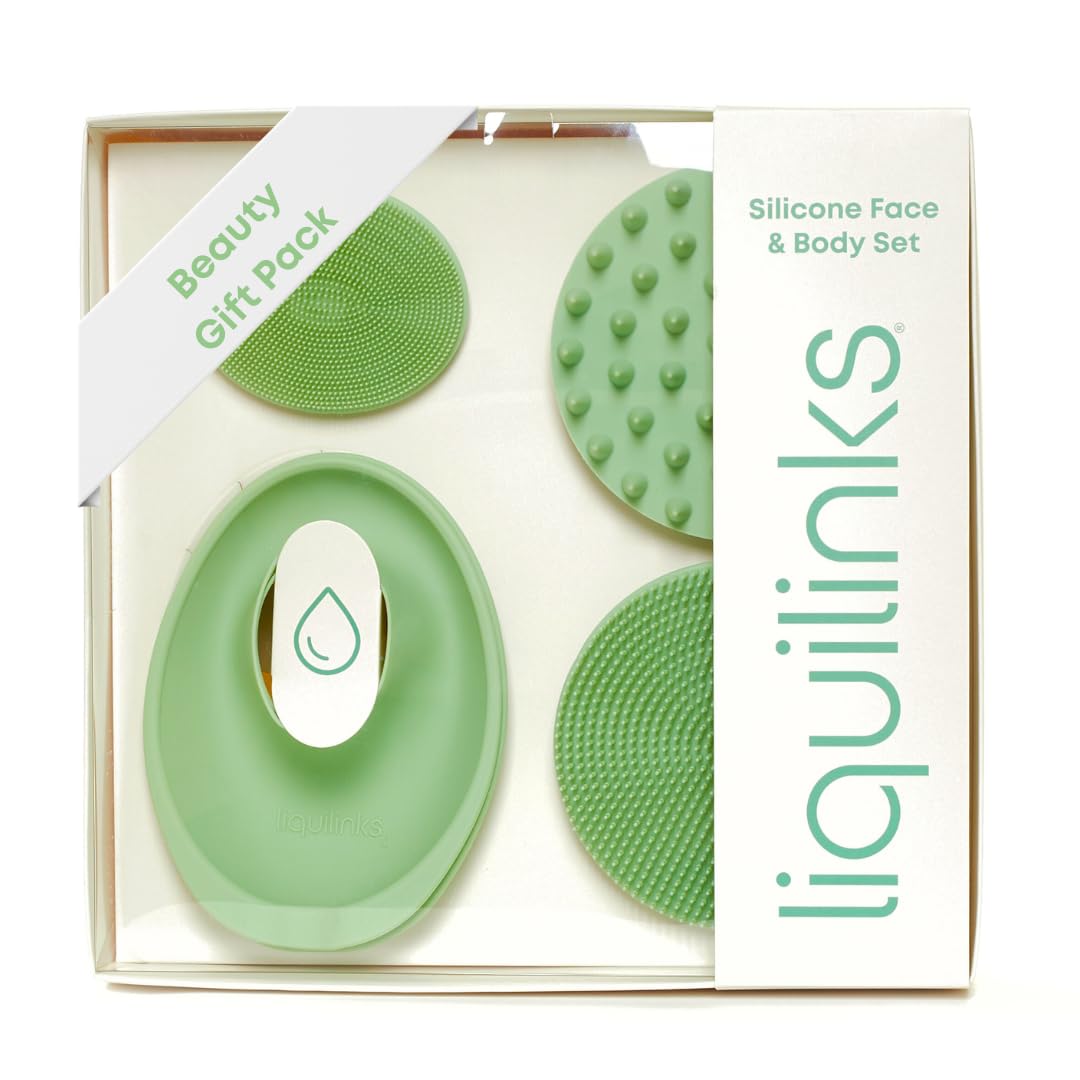 Liquilinks Beauty Gift Set - Silicone Spa Kit for Face & Body (Sage Green) – product photo (Sets &amp; Kits)