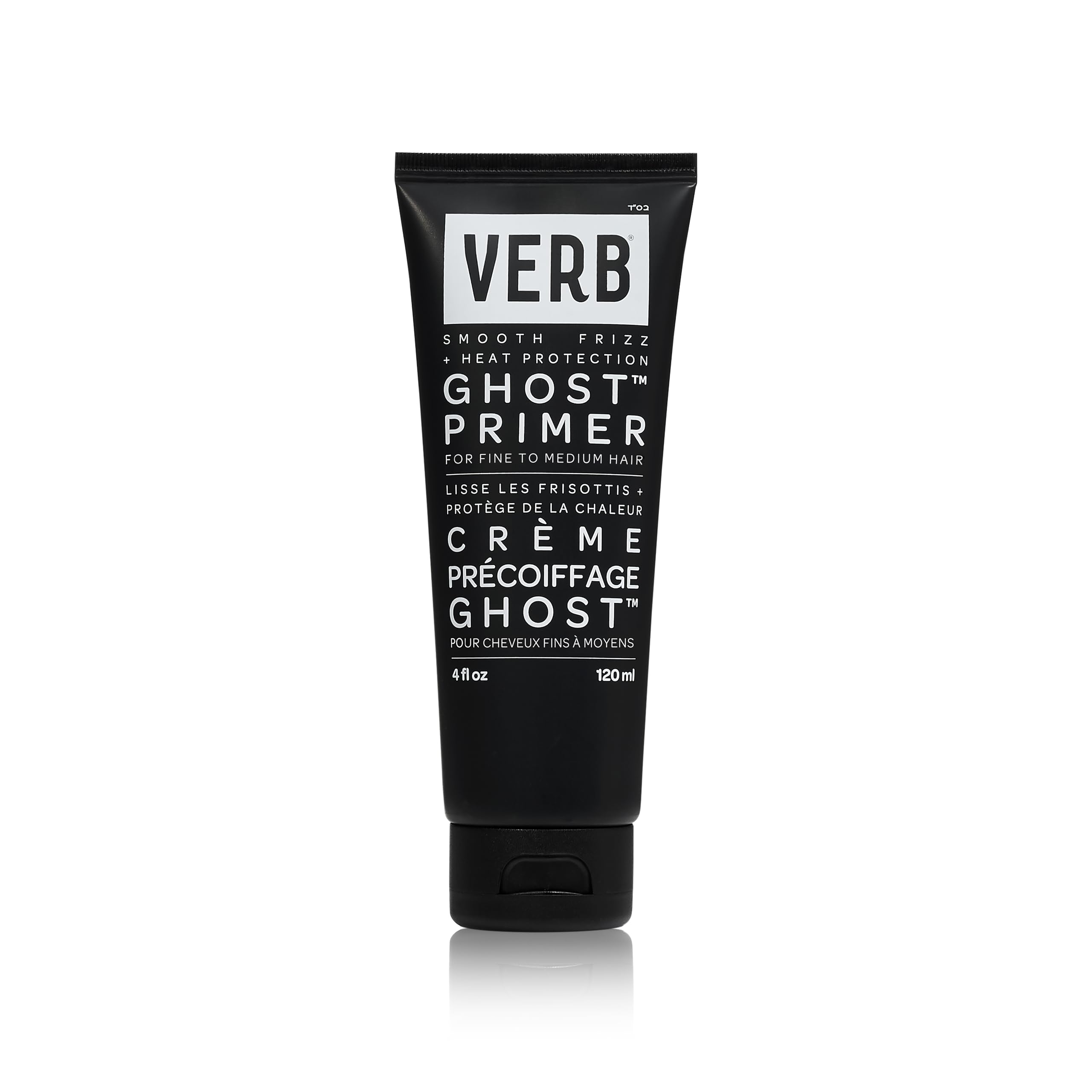 VERB Ghost Primer weightless heat protectant cream in 4oz jar, smooth hair styling product for healthy, protected hair.