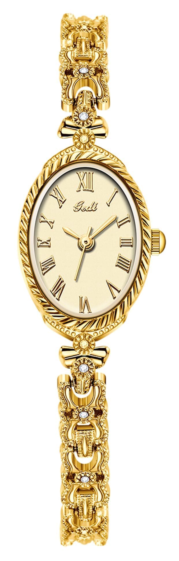 Gosasa Small Gold Watches for Women Vintage Dainty Oval Dress Wrist Watch – product photo (Wrist Watches)
