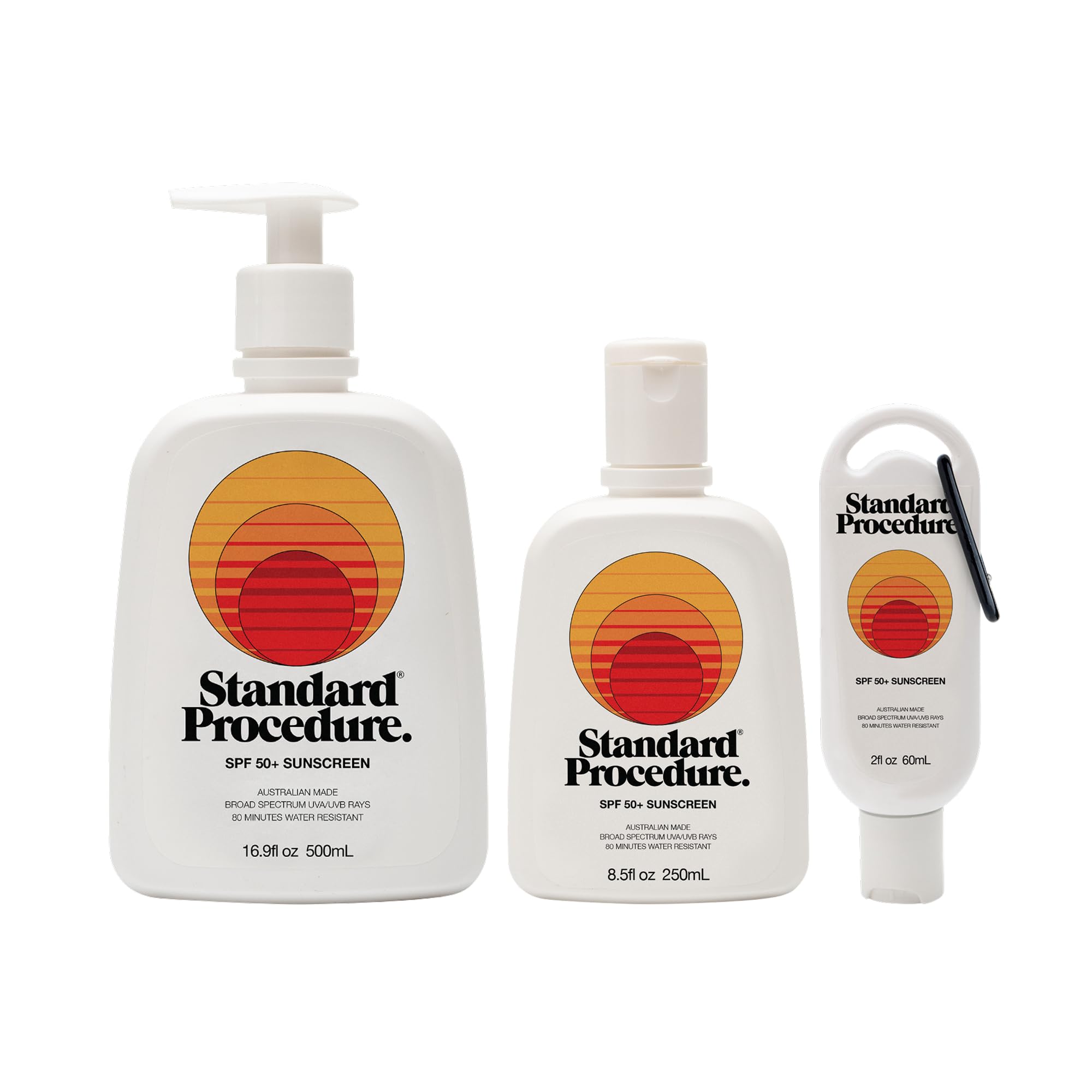 Standard Procedure. SPF 50 + Sunscreen, Refill Trio, 4HR Water - Product Imagery