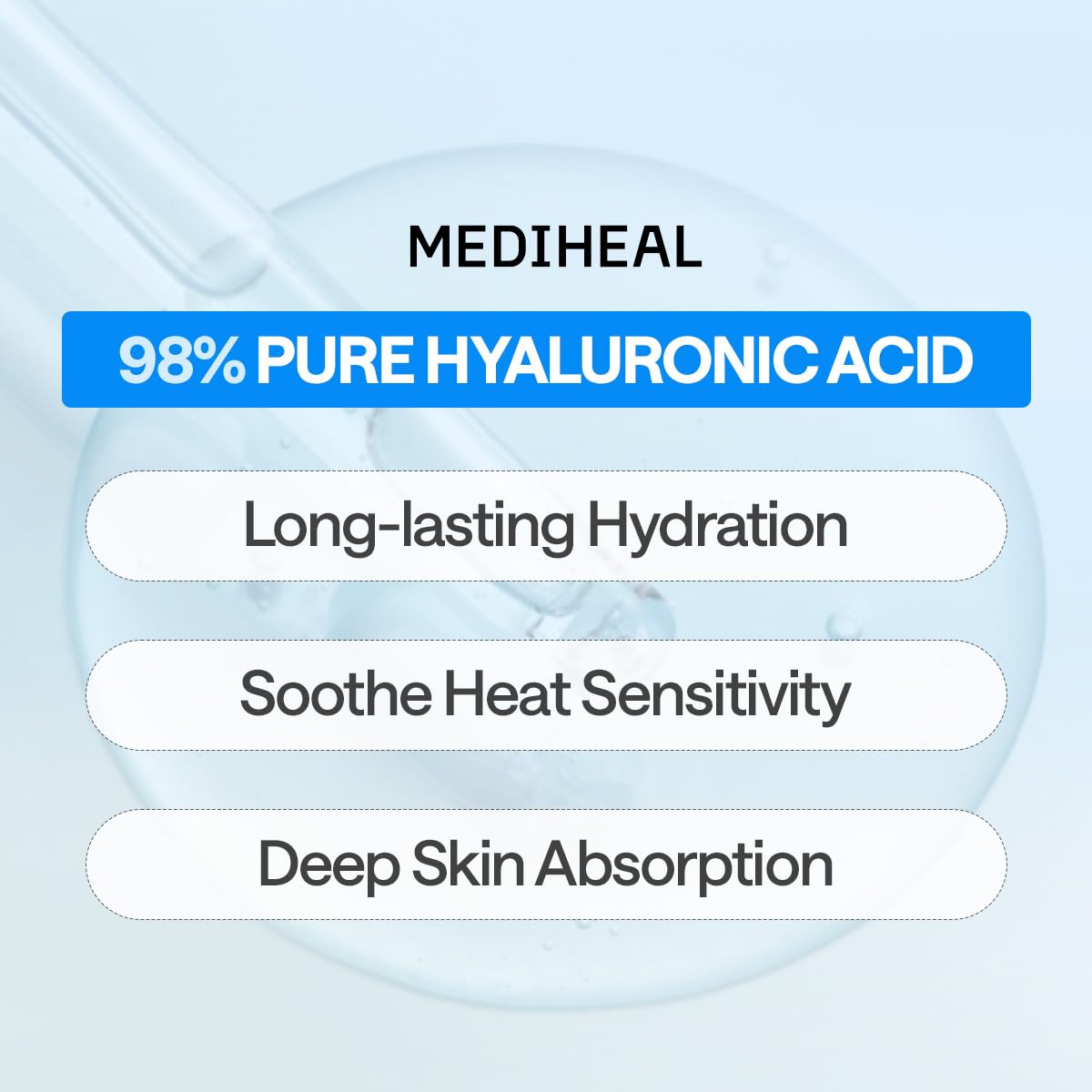 MEDIHEAL Hyaluronic Acid Essential Face Sheet Mask, Deep Hydration (10ea) – full view