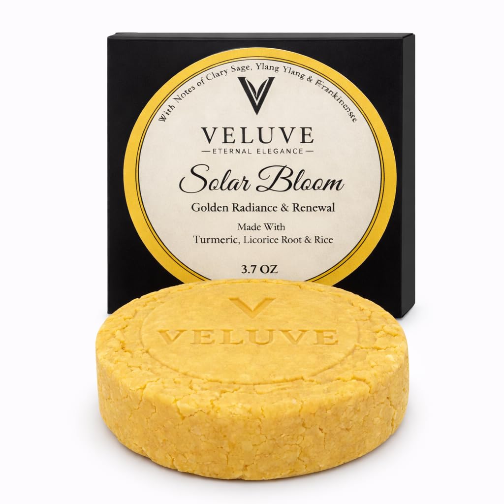 Veluve Non-Drying Body Bar Solar Bloom High-Lather Botanical Cleansing Essential Oil Infused, Plastic-Free Premium Soap 