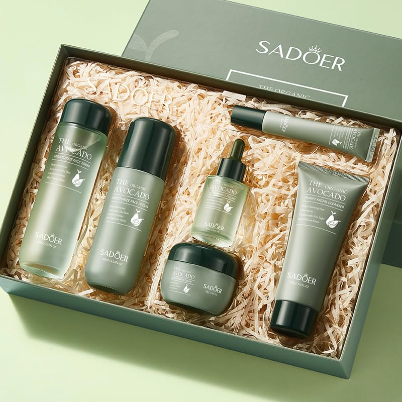 Avocado Skincare Sets, 6Pcs Skincare Gift Set with Facial - Product Imagery