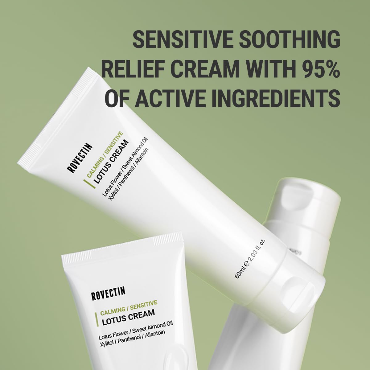 ROVECTIN Calming Lotus Cream, Soothing Sensitive Skin Cream, 2.03oz, 2 Pack – full view