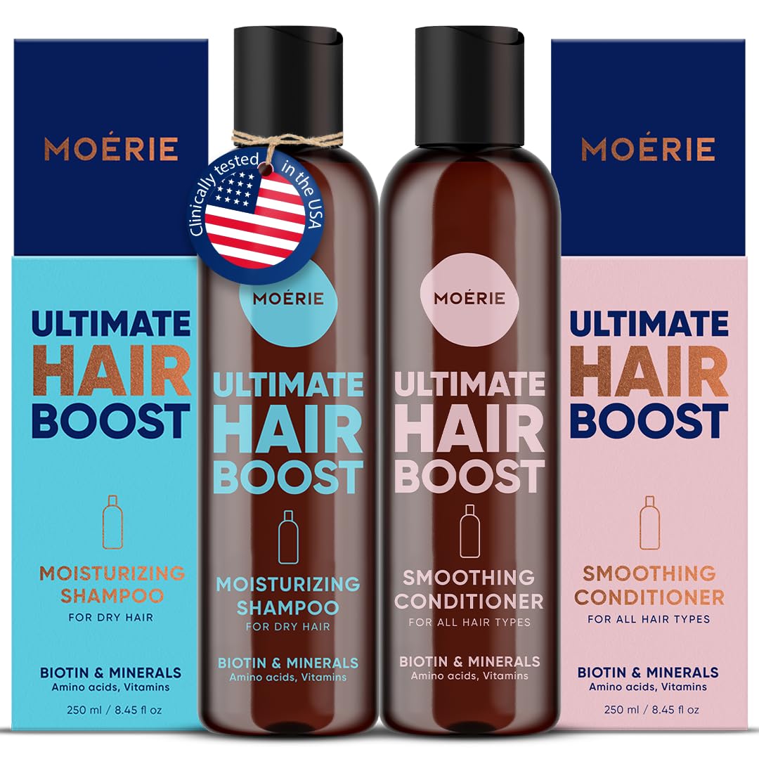 Moerie Ultimate Hair Growth Shampoo & Conditioner Set – Longer, Thicker, Fuller Hair – Vegan, Volumizing, Paraben & Sili