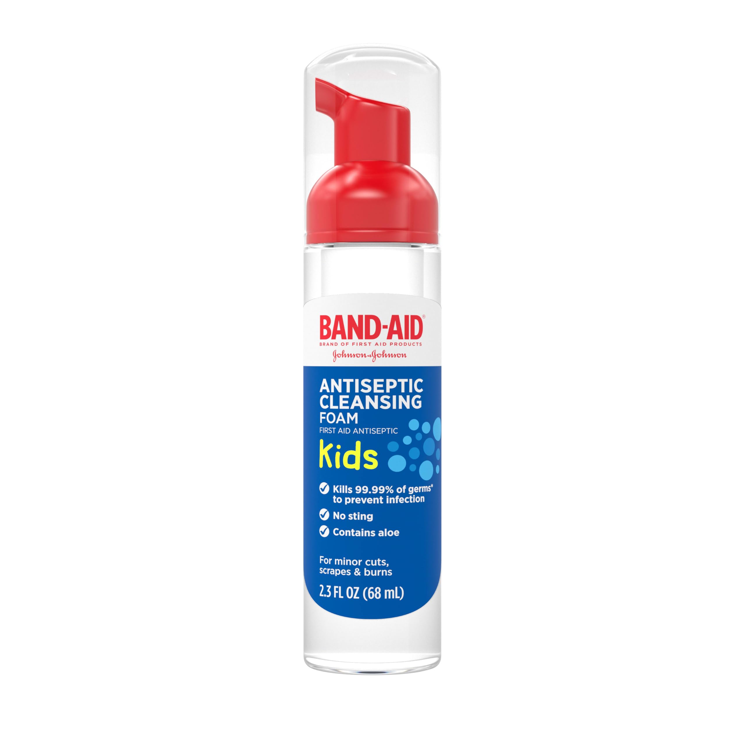BAND-AID Brand Antiseptic Cleansing Foam for Kids, 2.3 Fl. Oz - Product Imagery