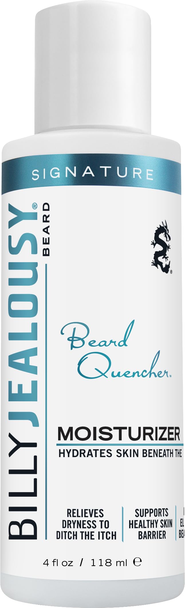 Billy Jealousy Beard Quencher, Nourishing and Strengthening Moisturizer for Mane and Skin with Shea Butter, Amino Acids and Black Oat Seed, Fights Frizz, Relieves Itch and Flakes, 4 Fl Oz