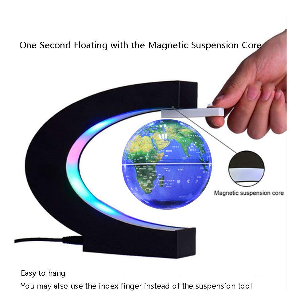 Office Desk Lamp Multi-Color Changing Floating Levitating Light Decoration FUZADEL Magnetic Levitation Floating World Ma