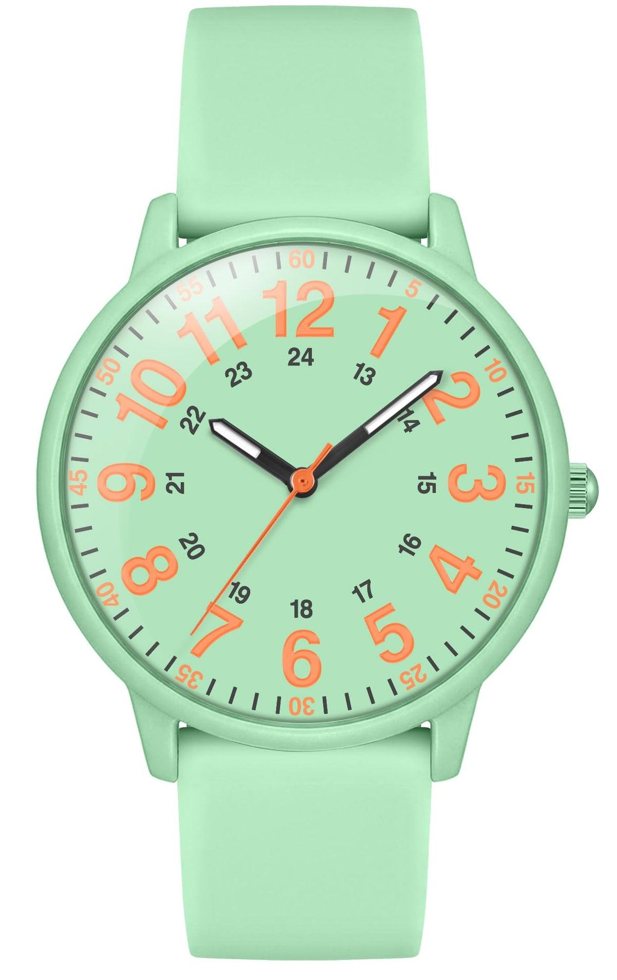Asan Ge 38MM 3ATM Waterproof Wear Resistant Anti-Scratch Analog Nurse Watch 12/24 Hour Luminouse with Second Hand Milita