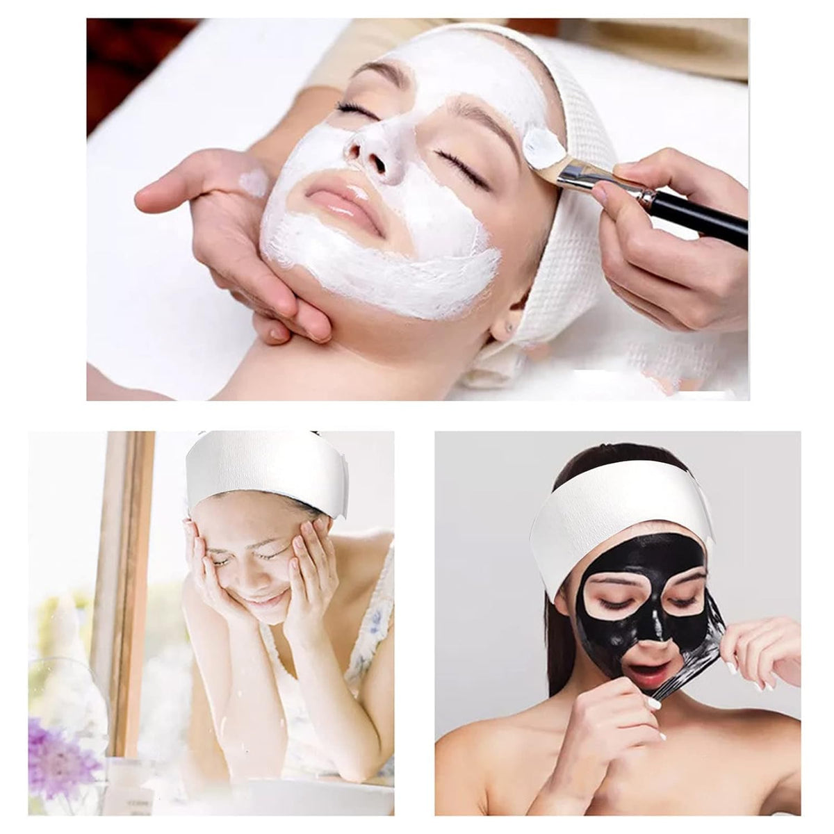 200 Piece Disposable Spa Facial Headbands with Adjustable - Merkaunis Official Imagery - 5