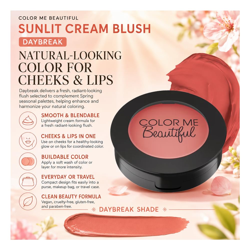 Color Me Beautiful Sunlit Cream Blush, Cheeks & Lips, Daybreak – product photo (Blush)