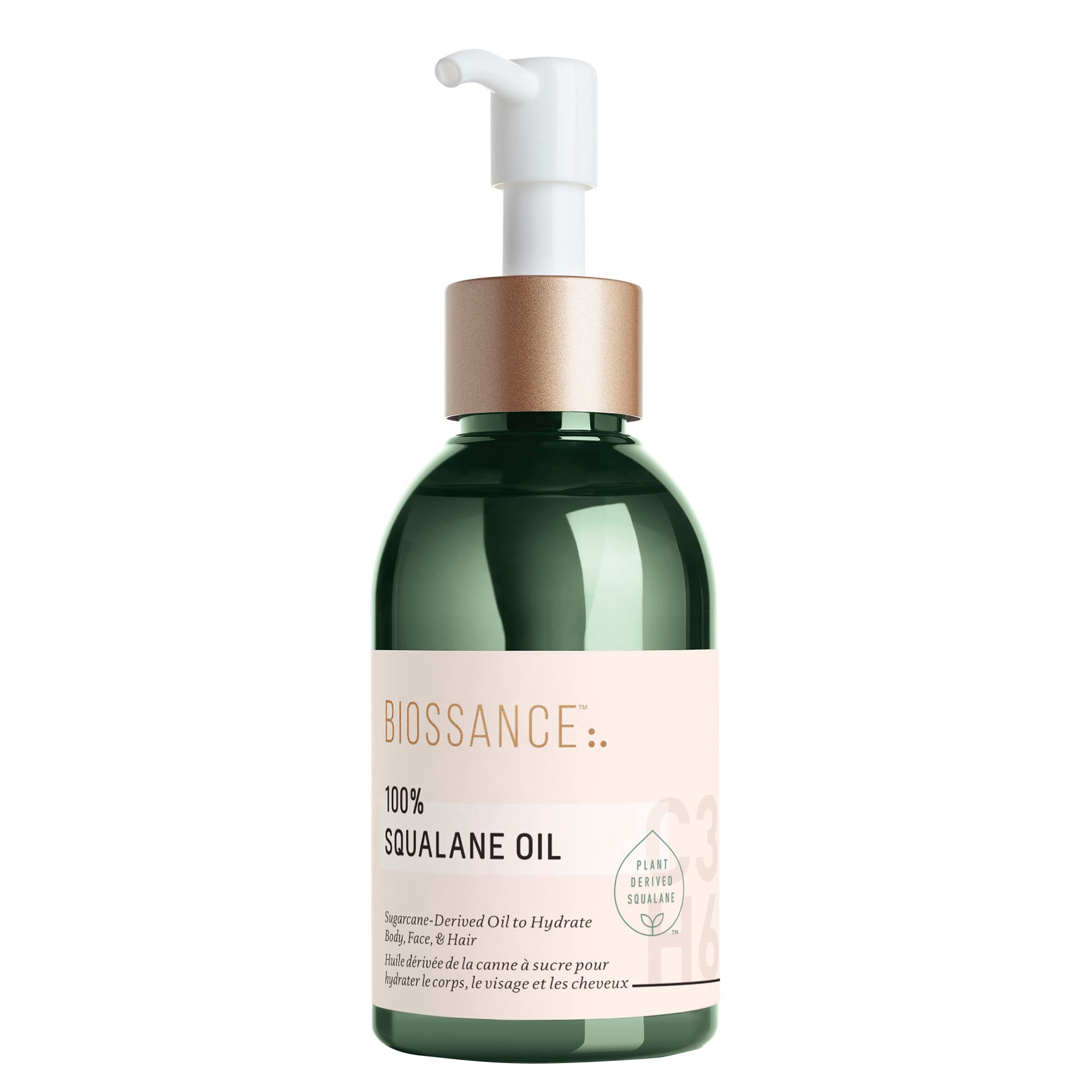 BIOSSANCE 100% Squalane Oil - Vegan Face & Body Oil Moisturizer - Product Imagery