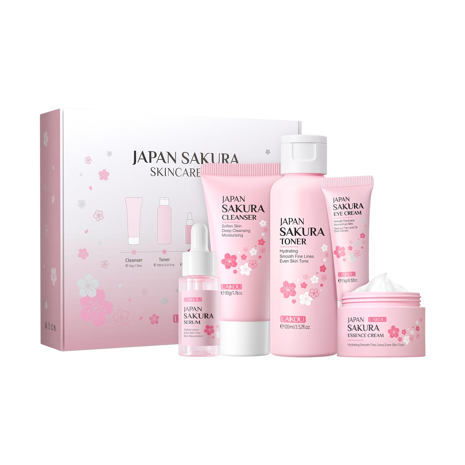 LAIKOU Skin Care Set JAPAN SAKURA Women Beauty Gift Sets Skin - Product Imagery