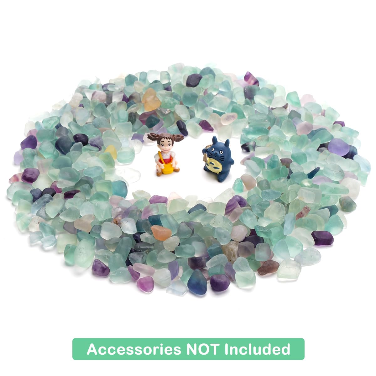 WAYBER Decorative Crystal Pebbles, 2 Lbs/920g (Fill 1.8 Cups) Natural Quartz Stones Aquarium Gravel Sea Glass Rock Sand 