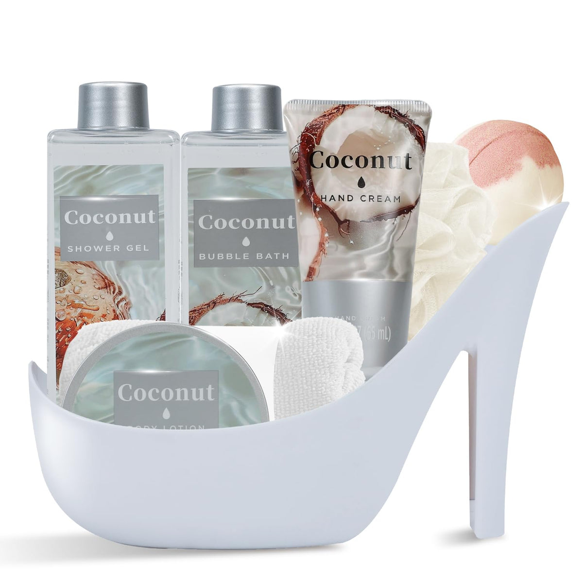 Spa Luxetique Christmas Bath Gift Baskets 8Pcs Coconut Scent - SPA LUXETIQUE WORLD Official Imagery - 2