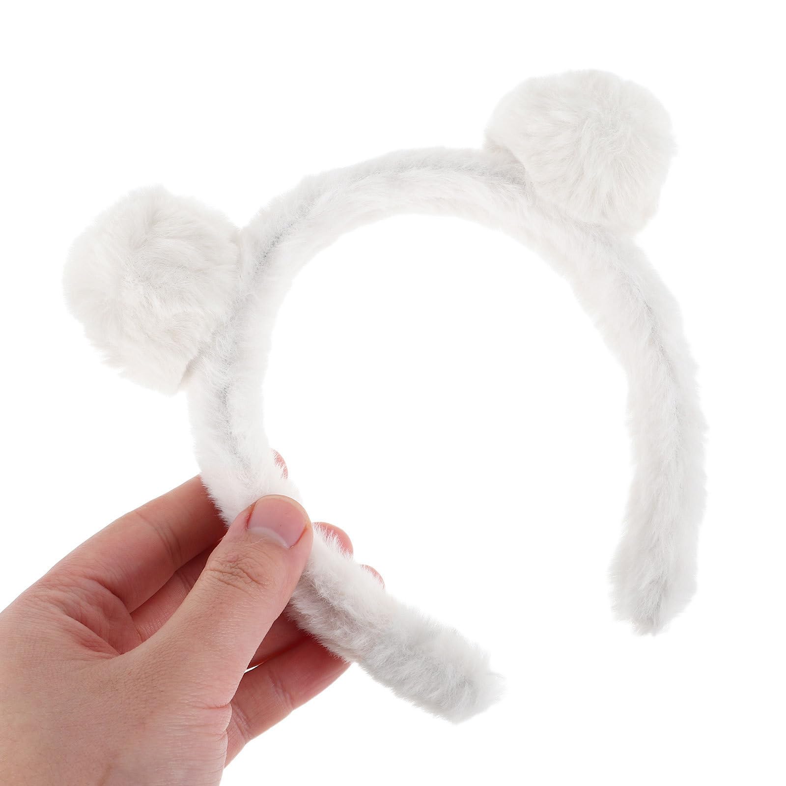 Yardwe Plush Bear Ears Headband Cute Fluffy Hairband 2pcs for Women