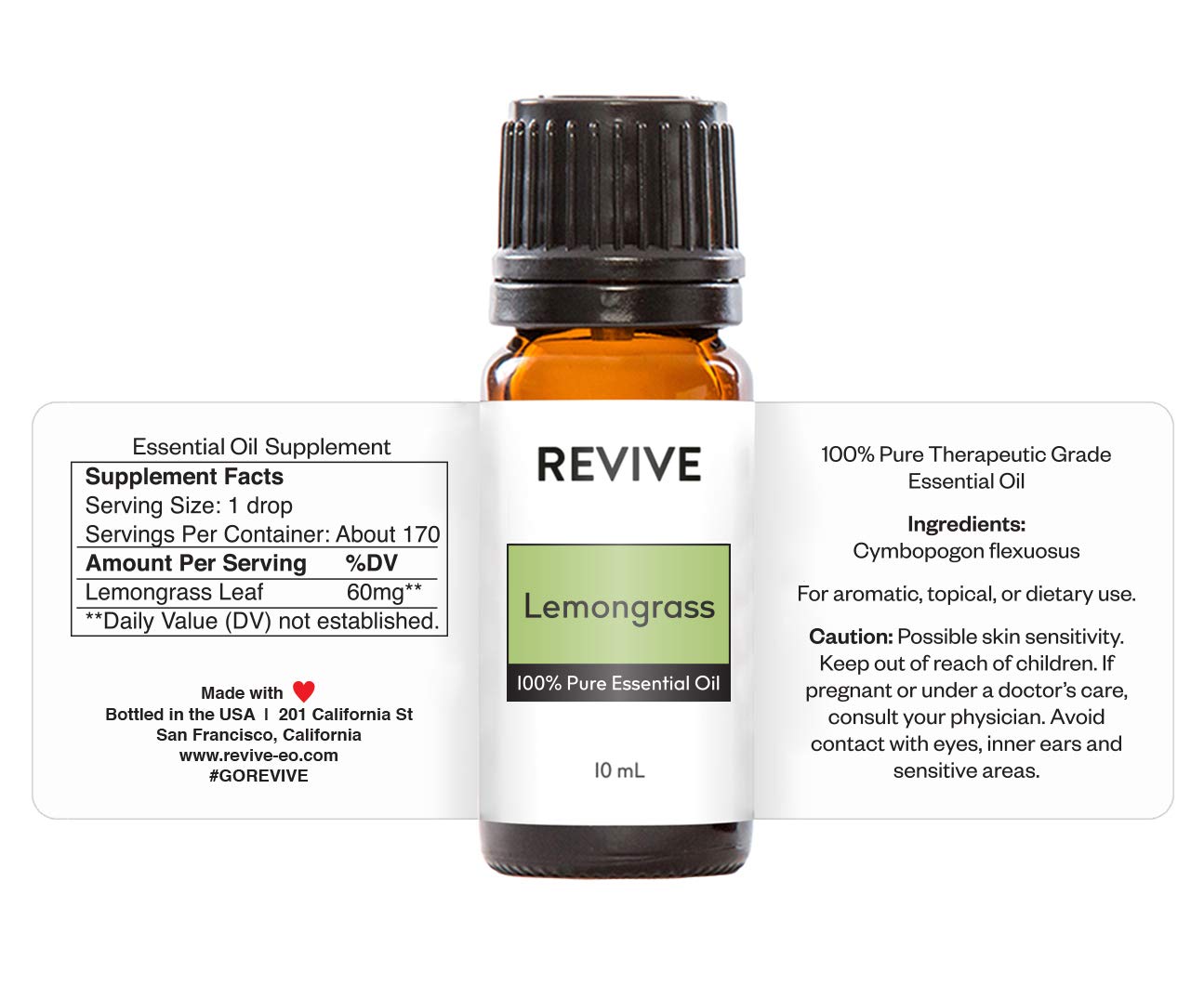 REVIVE Lemongrass Essential Oil – 100% Pure Therapeutic