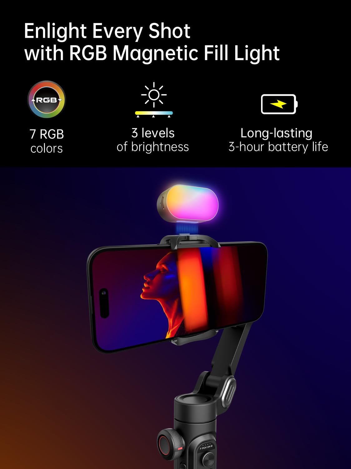 AOCHUAN Gimbal Stabilizer for Smartphone w/Gesture Control, XE Kit – 16.3x10.8x5.5cm