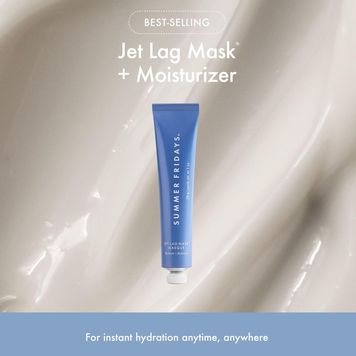 Summer Fridays Hydration Trio - Travel Size Jet Lag Mask + Full Size Lip Butter Balm Duo in Hot Chocolate + Toasted Marshmallow - Skin Care Set for Hydrated Complexion + Glossy, Soft Lips (3 Count)