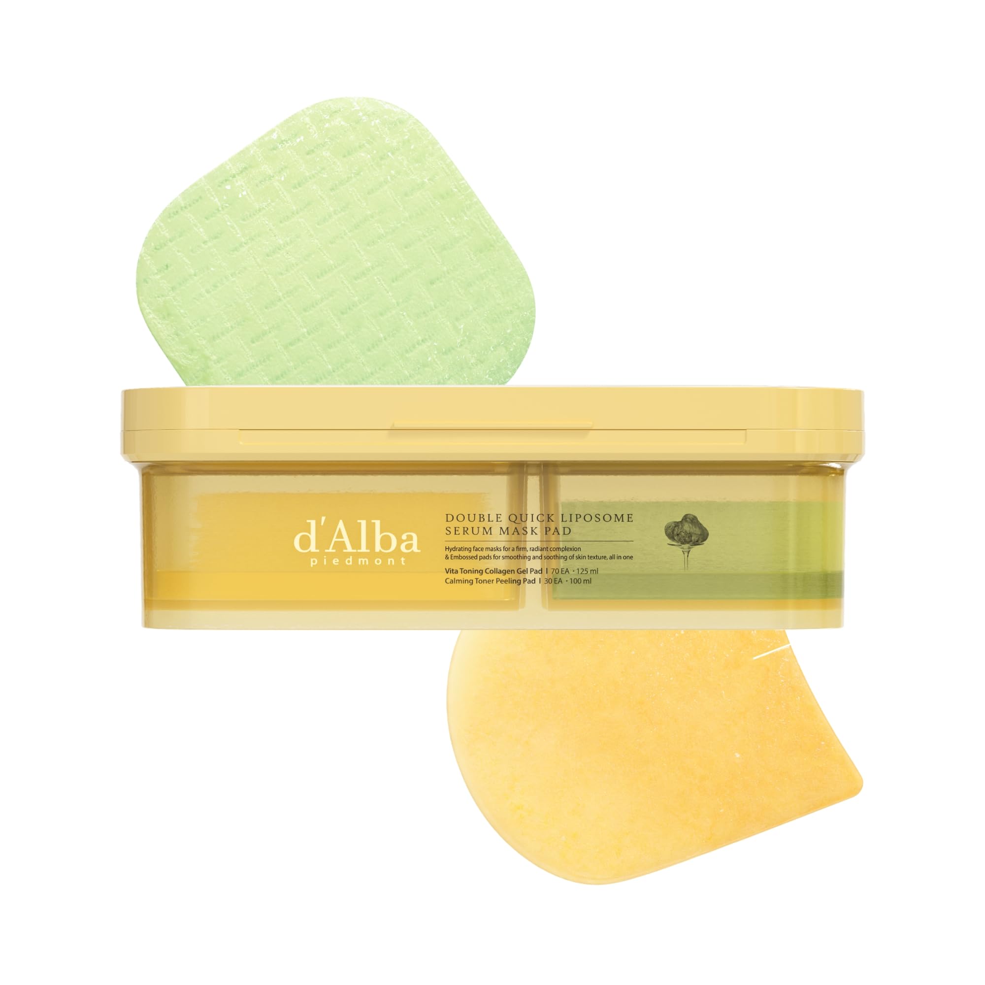 d'alba Piedmont Double Quick Liposome Serum Mask Pad, 70 Gel+30 - Product Imagery