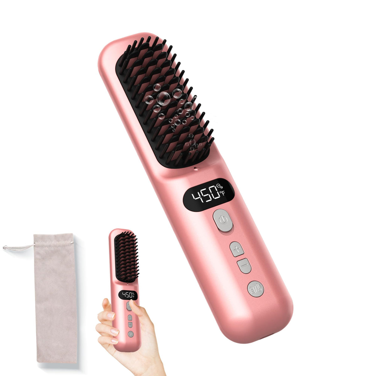 AKALULI Cordless Hair Straightener Brush 10000mAh: Electric Hot Comb for Black Women Hair - Portable Negative Ion Straig