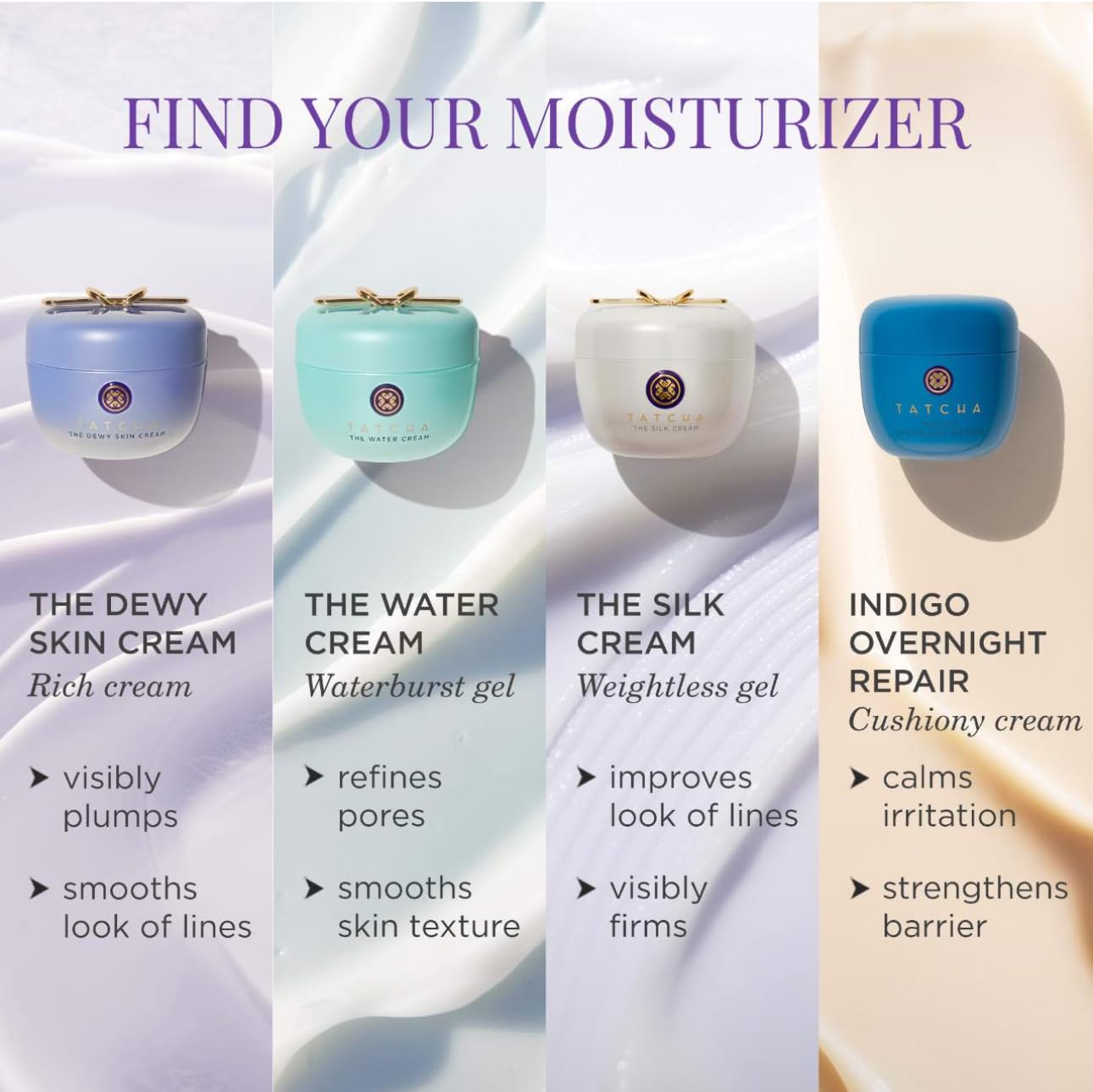 TATCHA The Dewy Skin Cream Rich moisturizer in 1.7oz jar, showcasing its luxurious packaging and creamy texture.