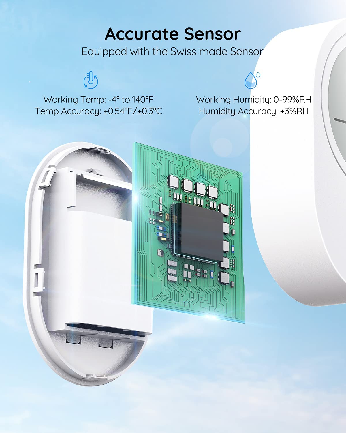 Govee Smart WiFi Thermometer Hygrometer H5051 Indoor with LCD & App Alert – close-up detail