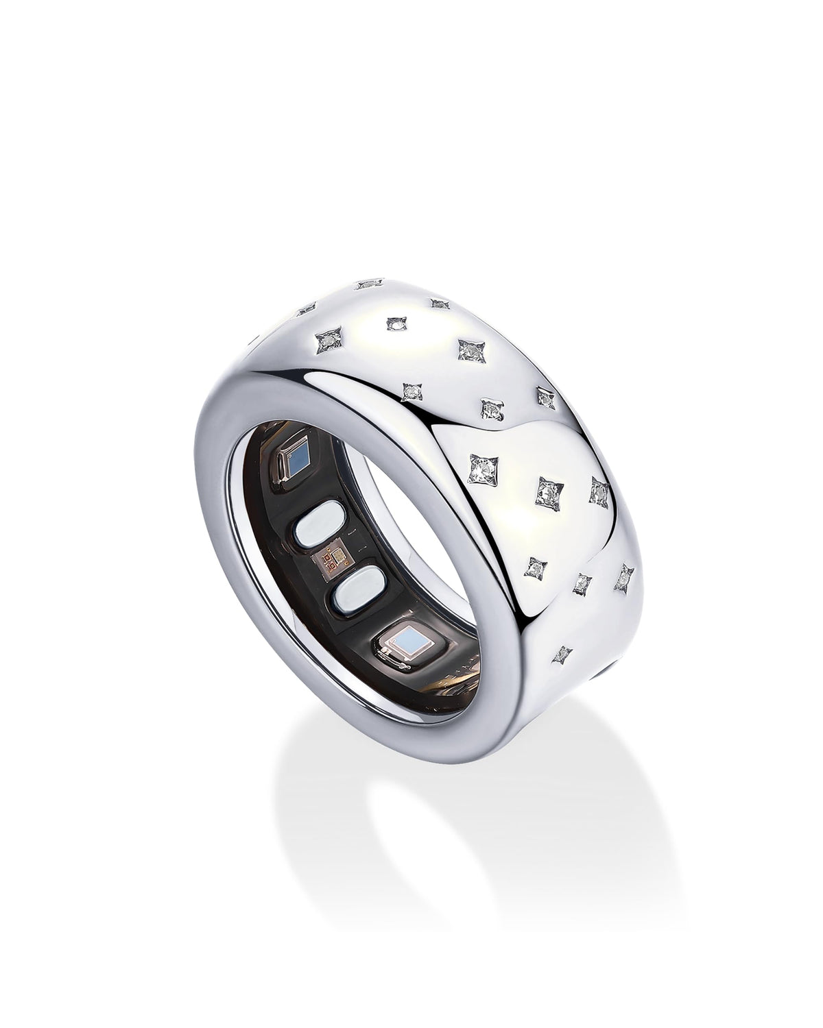 PAVOI CZ Smart Ring Cover Compatible with Oura Ring Gen 5 - White Gold, 6 – White Gold, Metal, 6