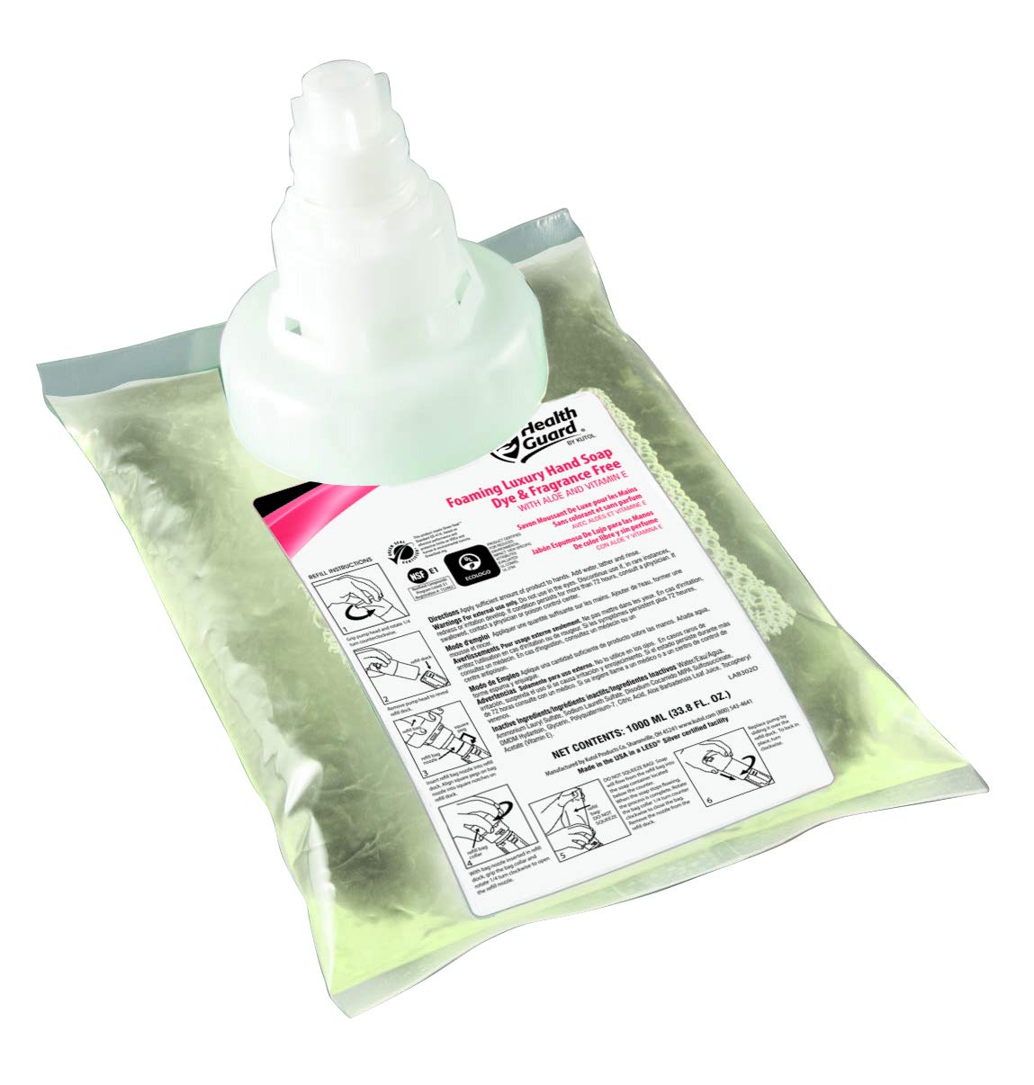 Kutol Health Guard 68621 Foaming Luxury Hand Soap D&FF, 1000 mL - Product Imagery