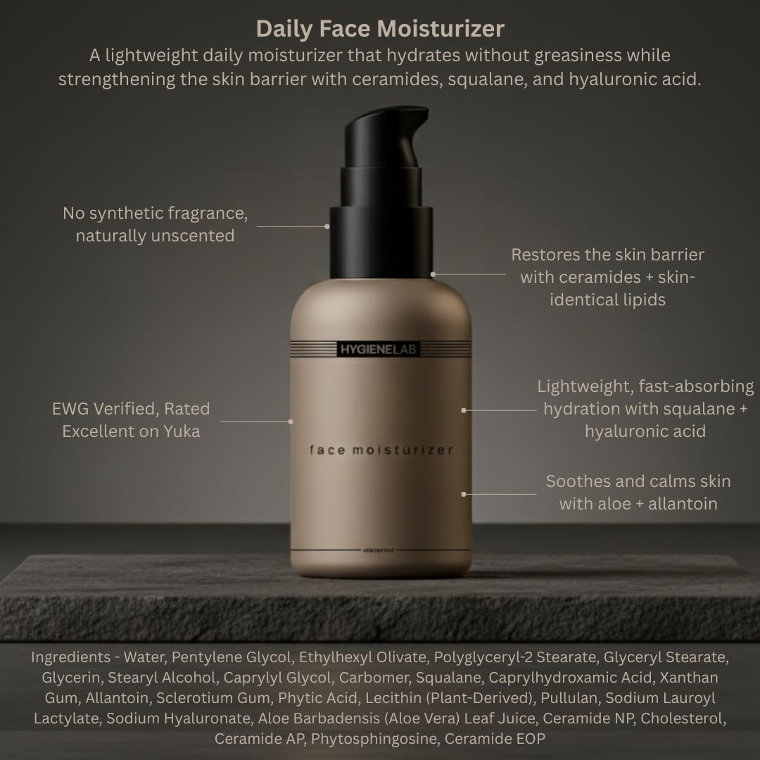 HygieneLab Face Moisturizer with Hyaluronic Acid, Non-Greasy for Dry Skin – close-up detail