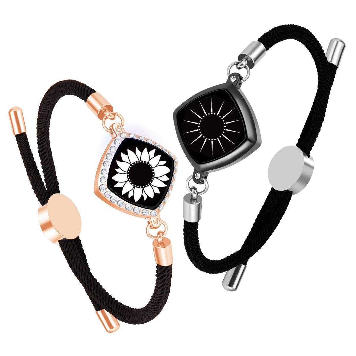 ZYWFAYUO Long Distance Touch Bracelets, Vibration & Light up Remote Smart Matching Couples Bracelet for Couple Long Dist