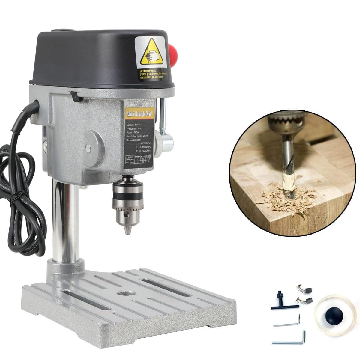 3 Speed Benchtop Drill Press Electric Bench Wood Drilling - EWANYO Official Imagery - 4