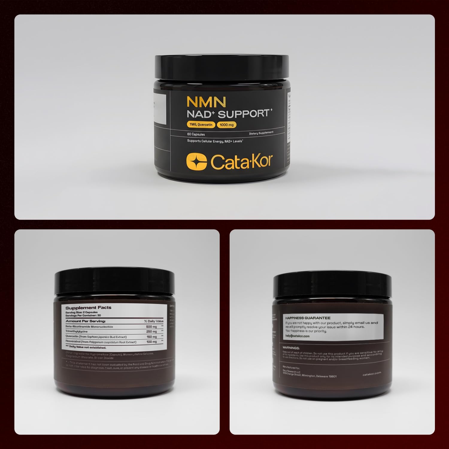 Cata-Kor NMN 4-in-1 NAD+ Supplement, 60 Capsules