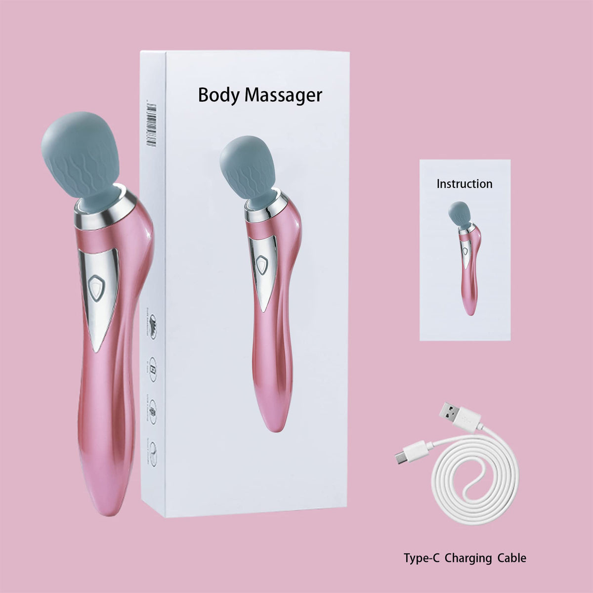 Asopal Personal Handheld Vibrating Massager-Cordless Full Body Massager, Electric Massager for Face Neck Back Shoulder W