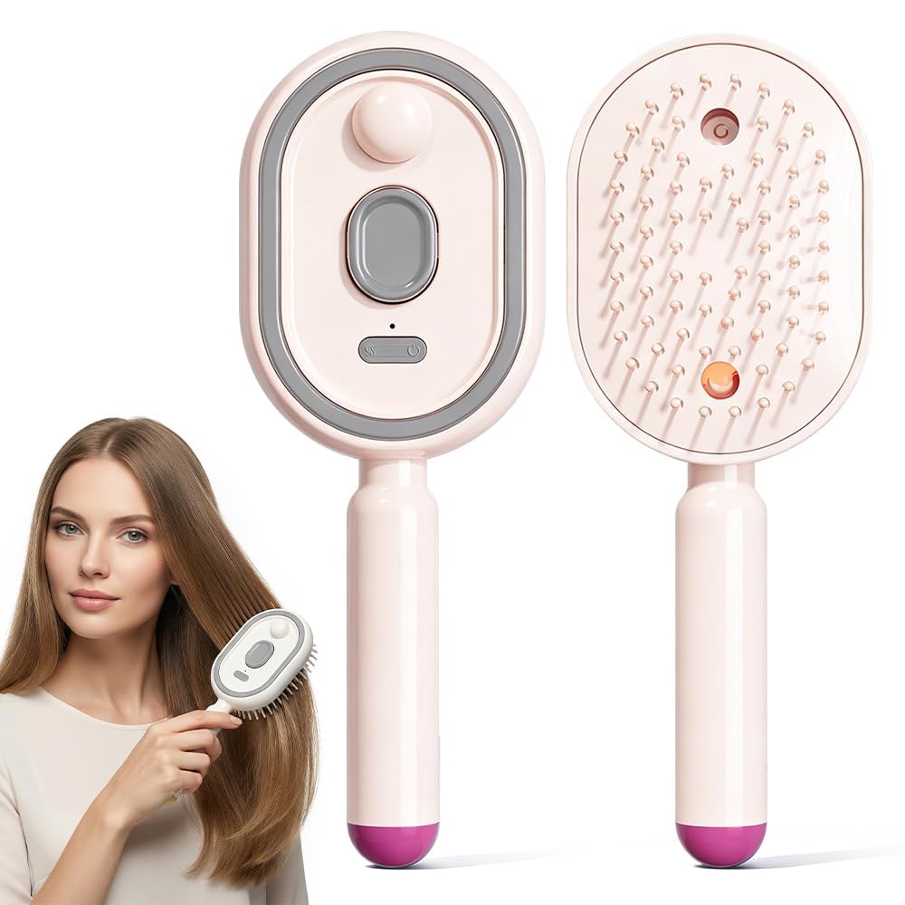 ByCallMax 2026 New Electric Steam Brush, Cordless Rechargeable Detangling Brush with Water Spray, Anti-Frizz Styling Com