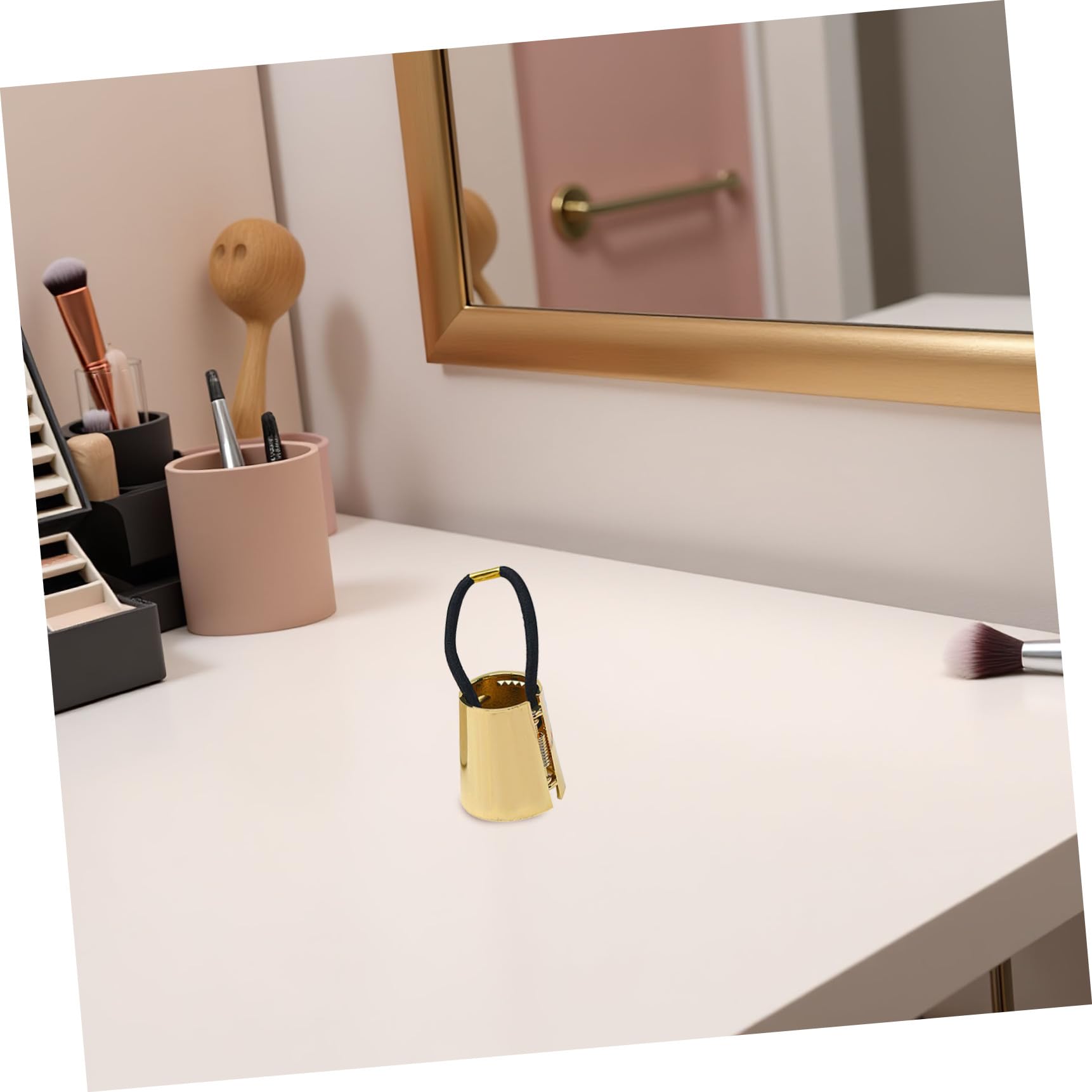 PLAFOPE Metal Hair Tie Gold Hair Elastic Ponytail Holder for Everyday Use and Styling