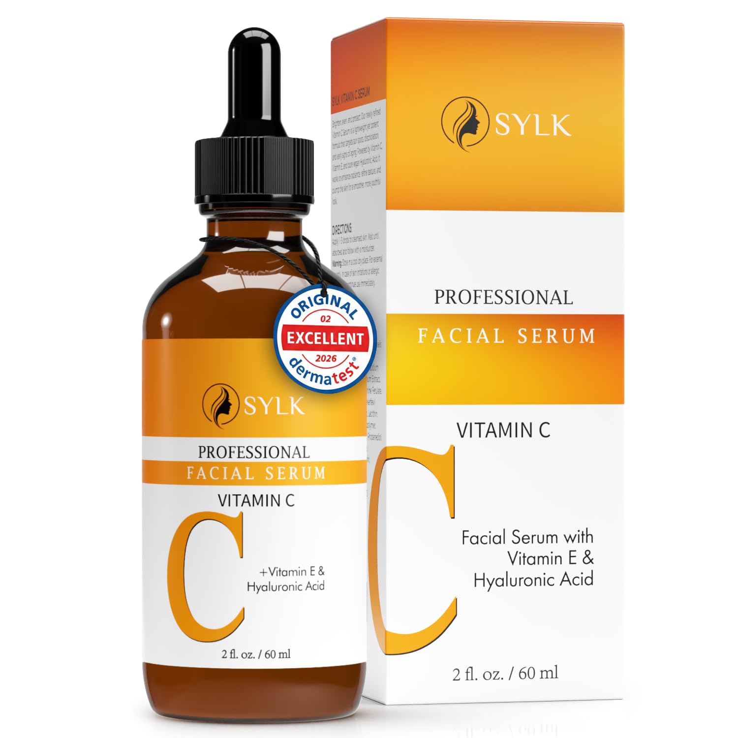 Sylk Vitamin C Serum For Face with Hyaluronic Acid & Vitamin E – - Product Imagery