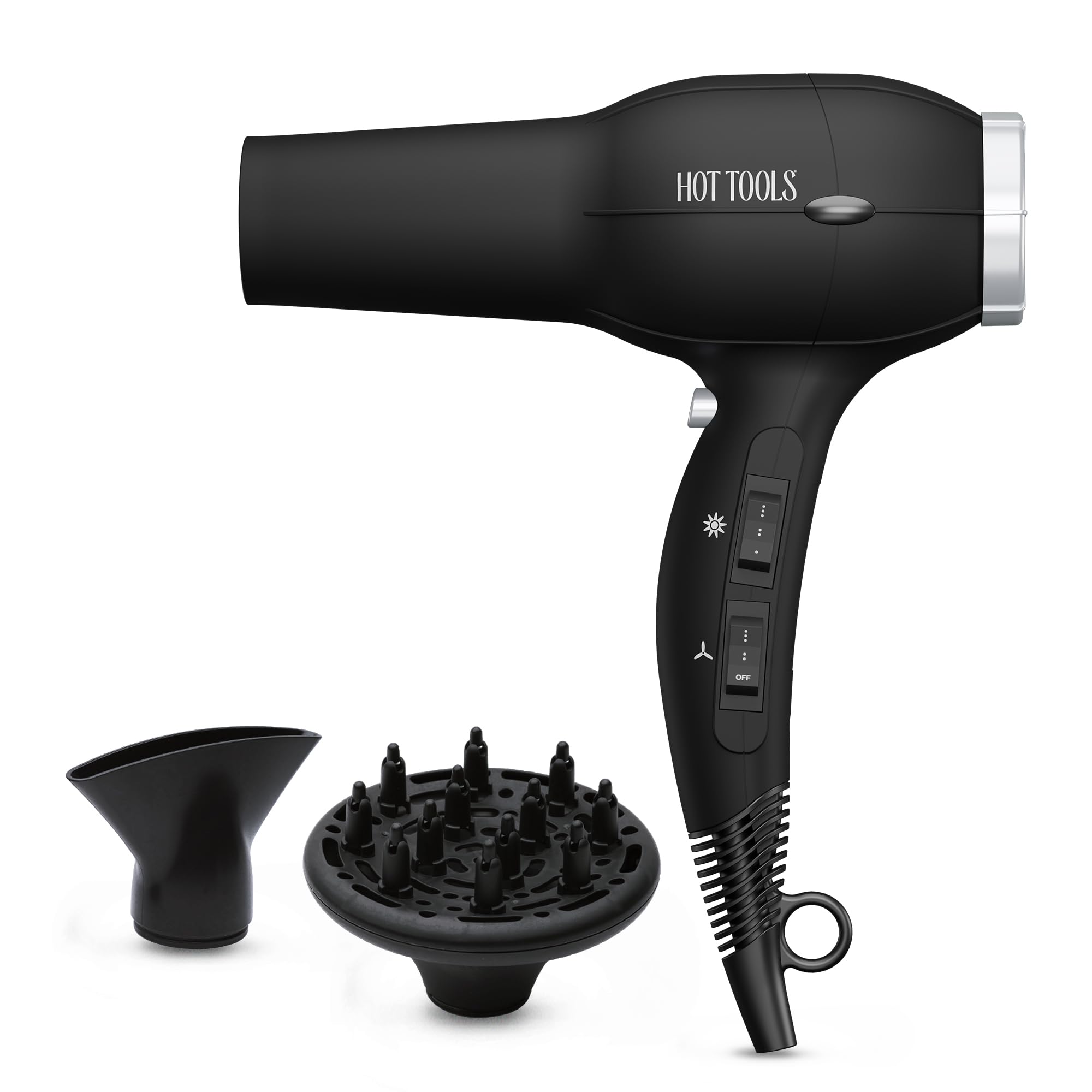 Hot Tools Pro Artist 1875W Turbo Ionic Hair Dryer with ergonomic handle and multiple heat settings, ready for styling.