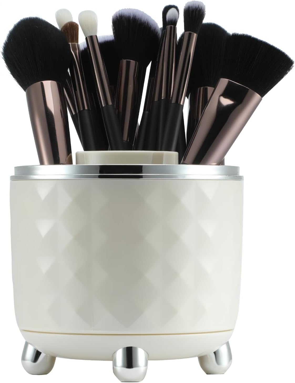 HAPPITON Makeup Brushes Set 17PCS Beauty Tool Kits for Eye Face Foundation Blender Concealer Makeup Brush With Rotating 
