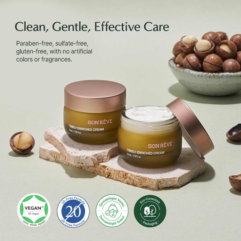 Moisturizing Face Cream with Ceramide – SONREVE Timely Enriched Cream – Anti-Aging, Botanical, Long-Lasting Hydration fo