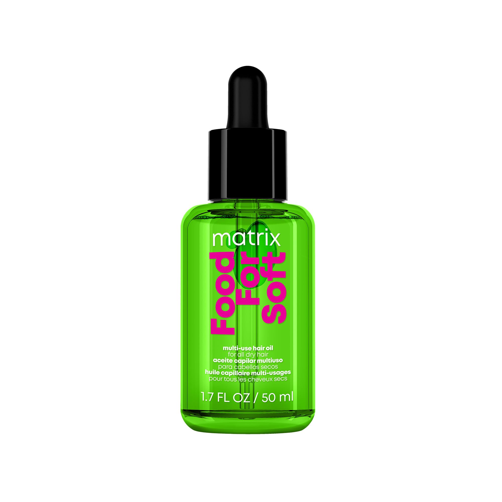 MATRIX Soft Hair Serum Oil in 3 fl oz bottle, designed for dry hair, as a nourishing hair styling agent.