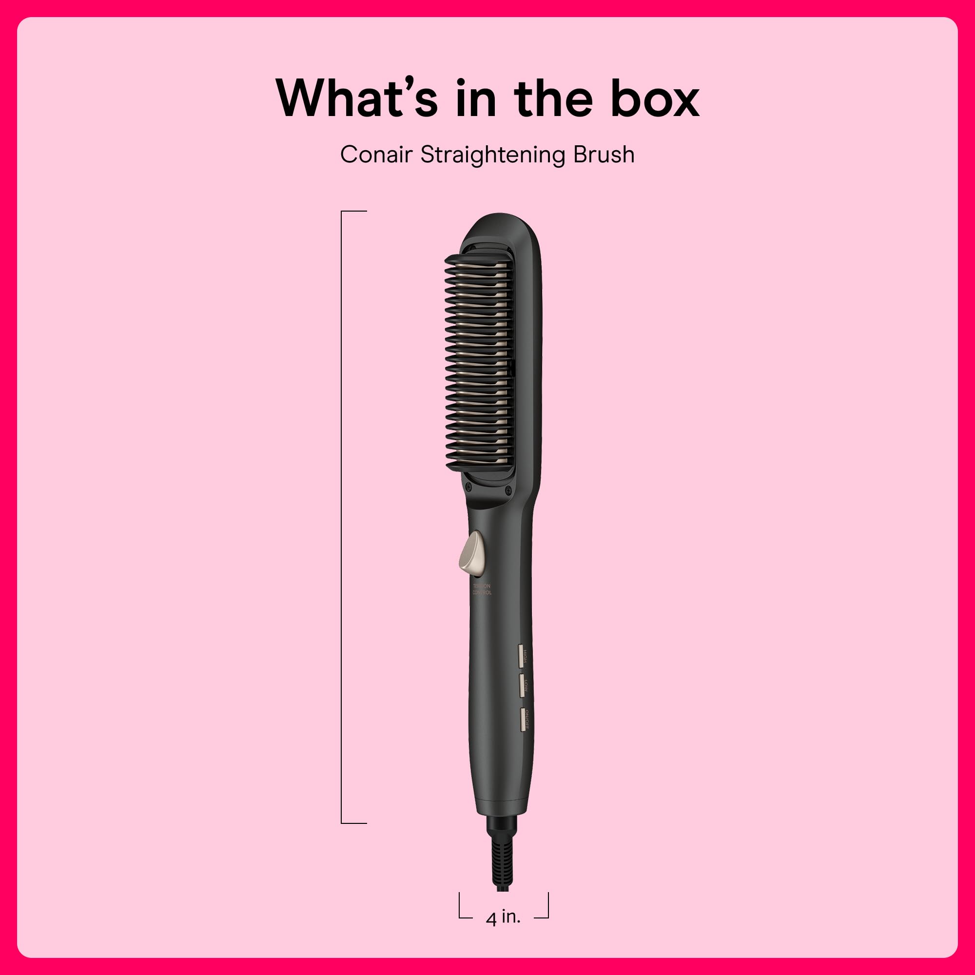 Conair InfinitiPRO Straightening Brush, Tension Control Ionic Styler, Gray